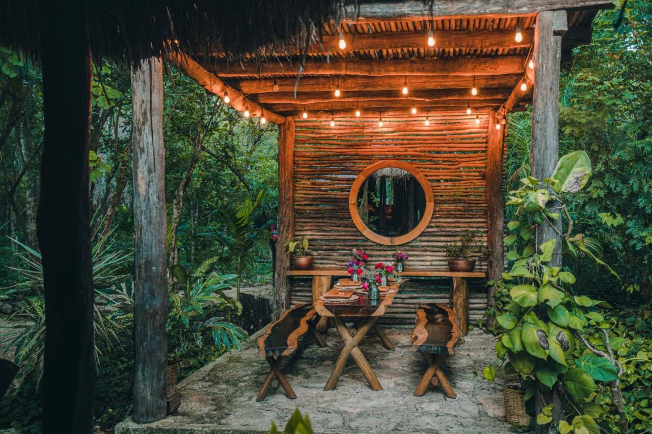 Madre Tierra Eco Habitat Guest House Puerto Morelos Ngoại thất bức ảnh